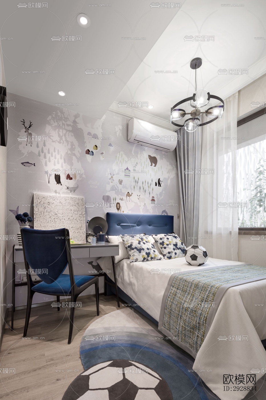 现代平层效果图下载（渲染图8）