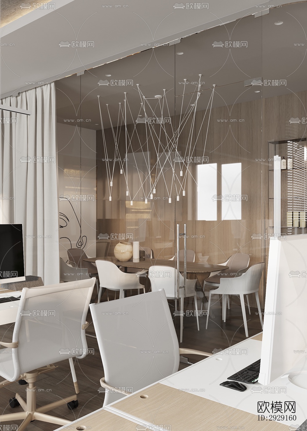 现代办公区效果图下载（渲染图12）