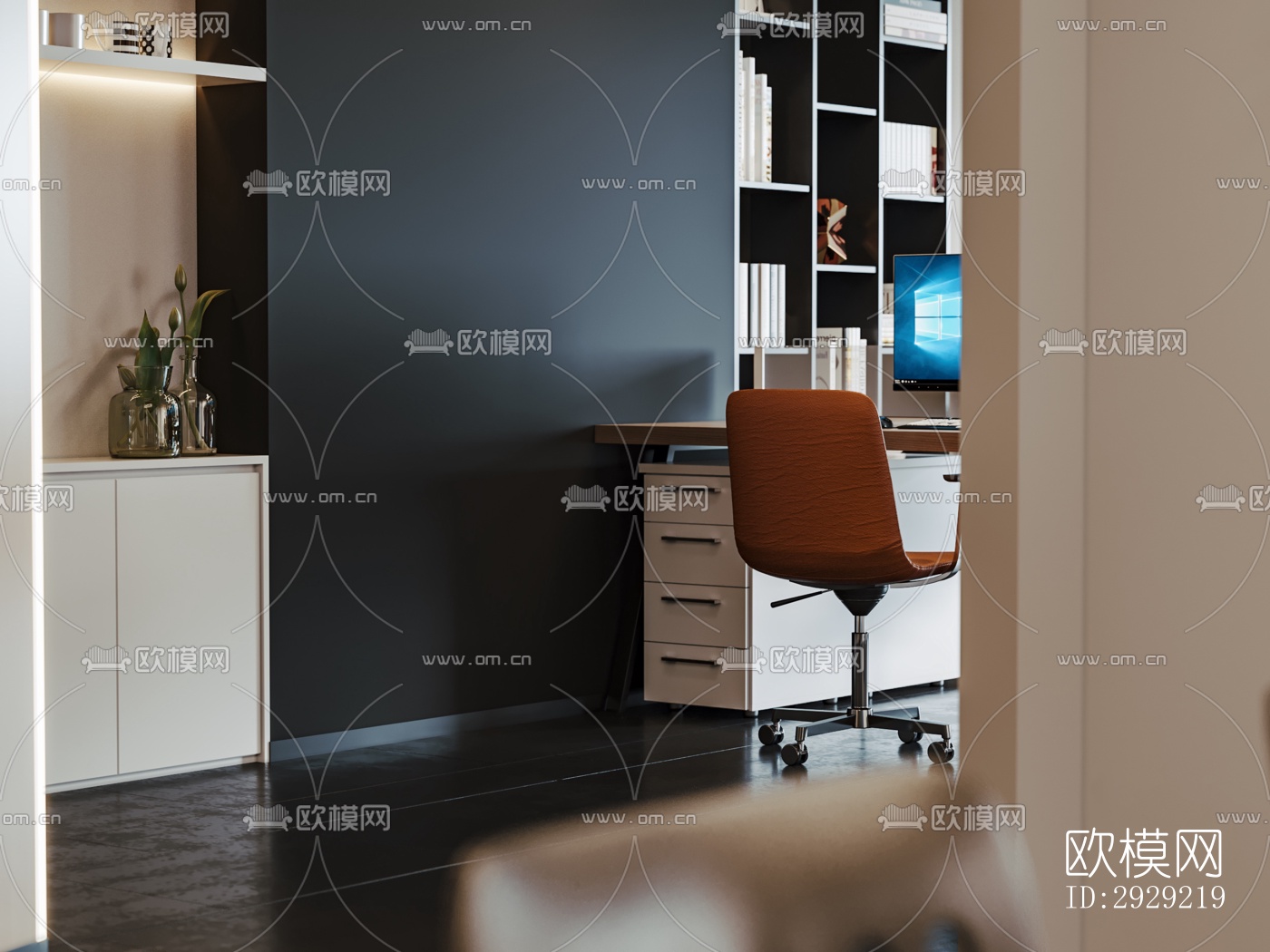 现代经理室效果图下载（渲染图10）