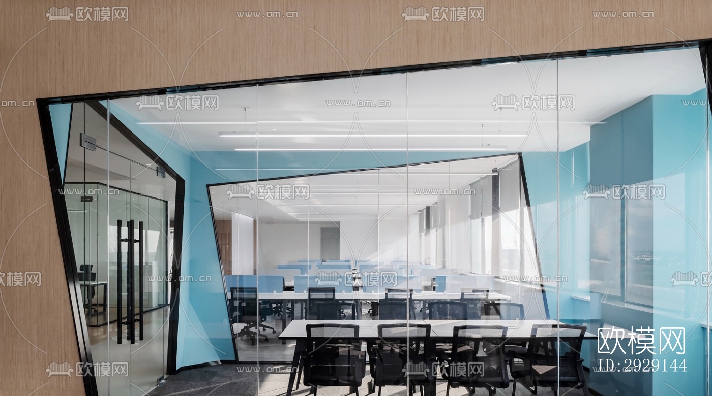 现代办公区效果图下载（渲染图6）