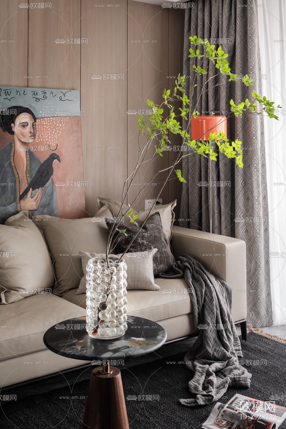 后现代平层效果图下载（渲染图1）