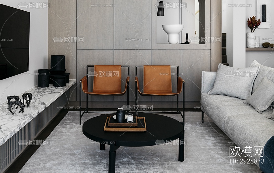 现代平层效果图下载（渲染图13）