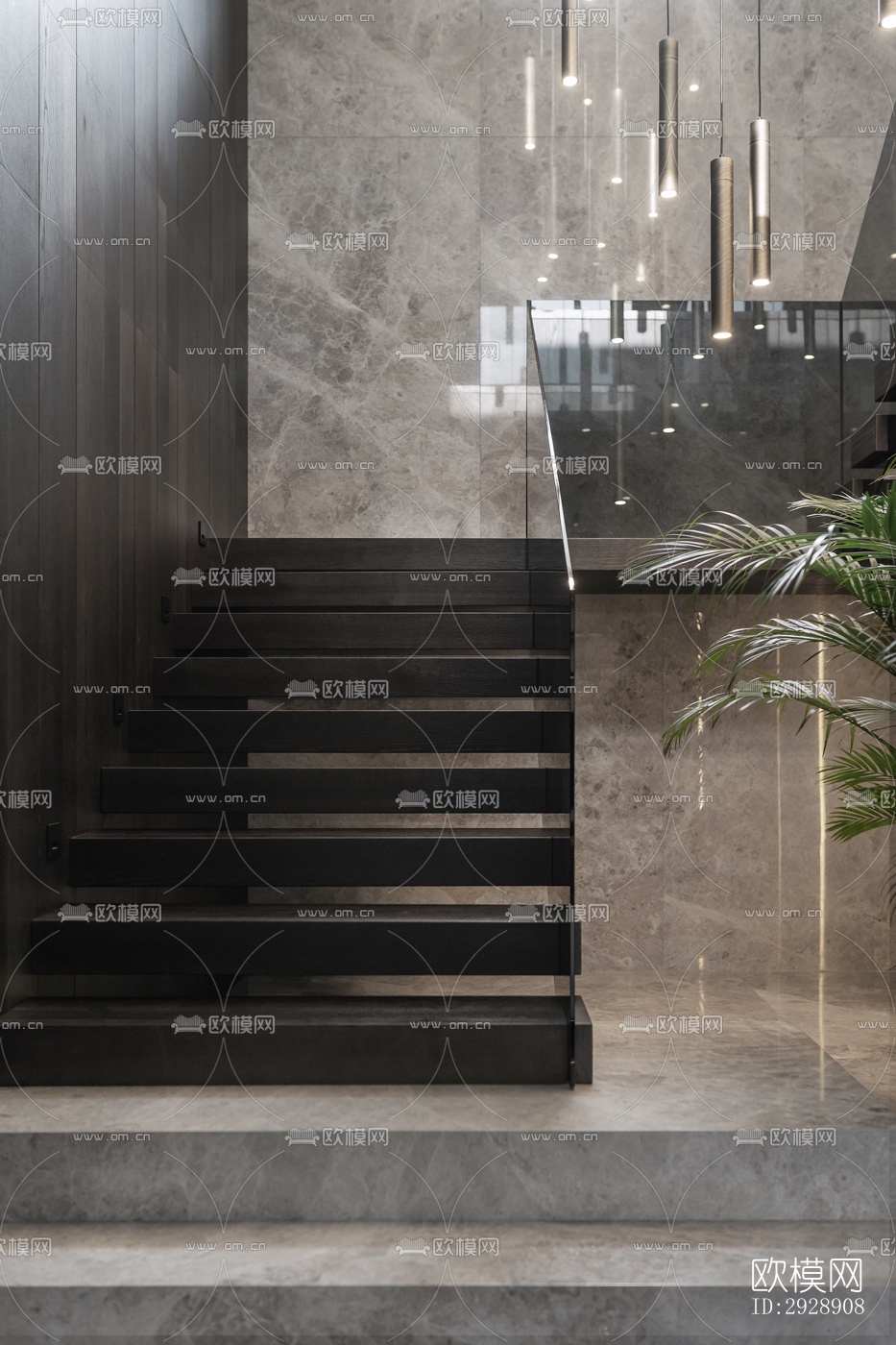 现代平层效果图下载（渲染图6）