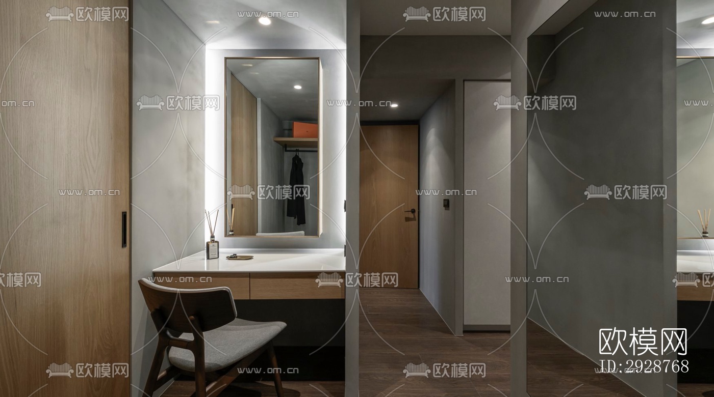 现代平层效果图下载（渲染图12）