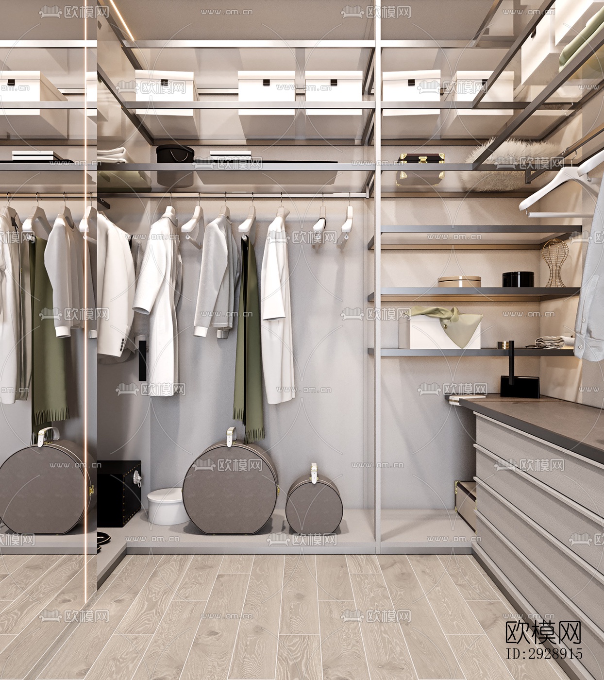 现代平层效果图下载（渲染图8）