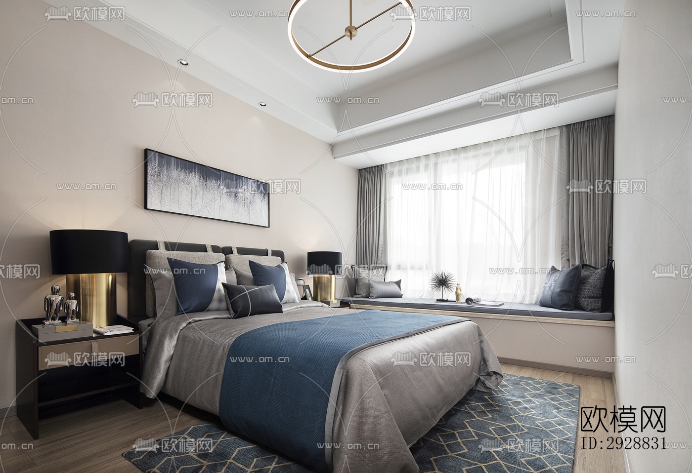 现代平层效果图下载（渲染图13）