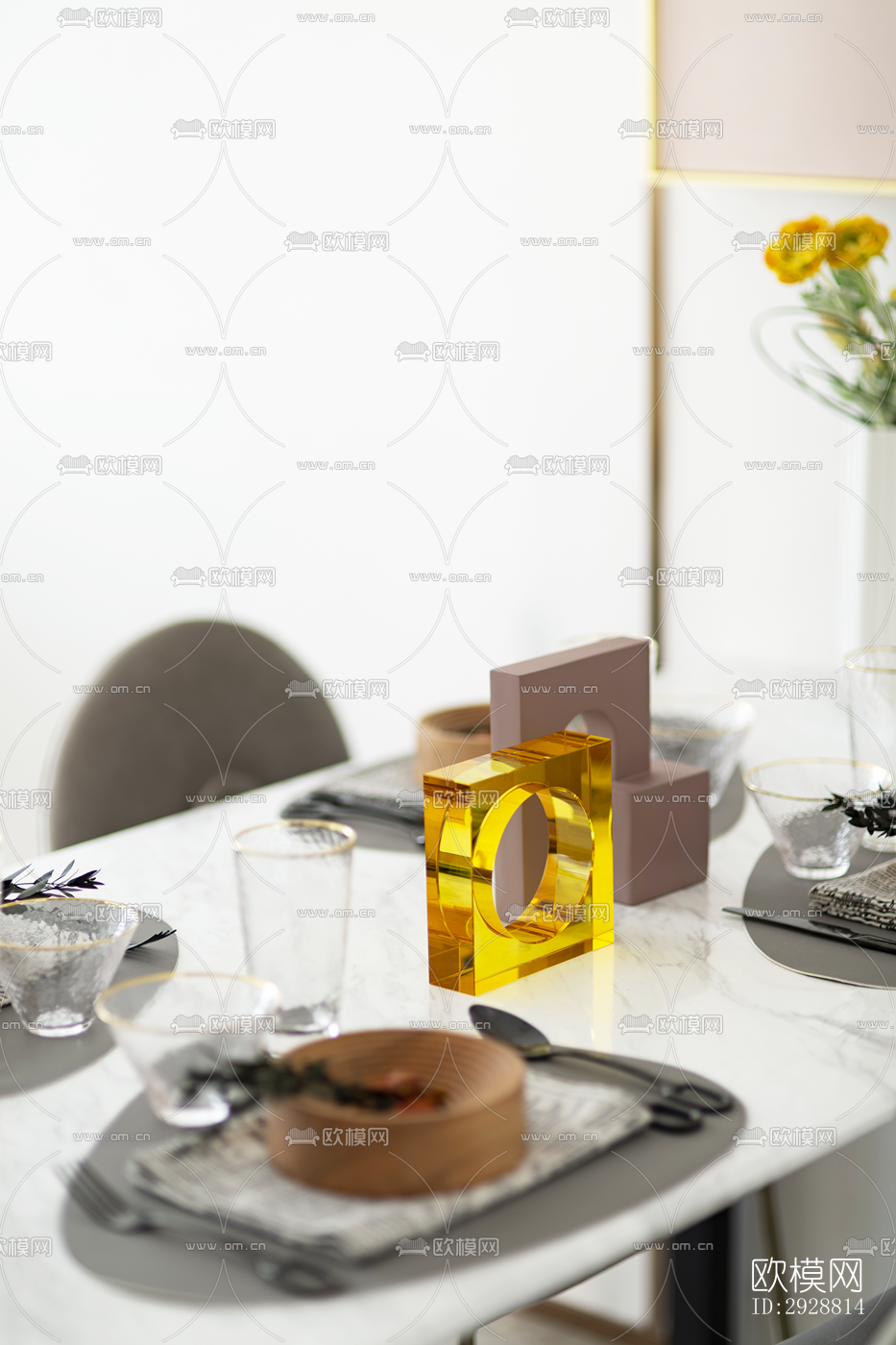 现代平层效果图下载（渲染图8）