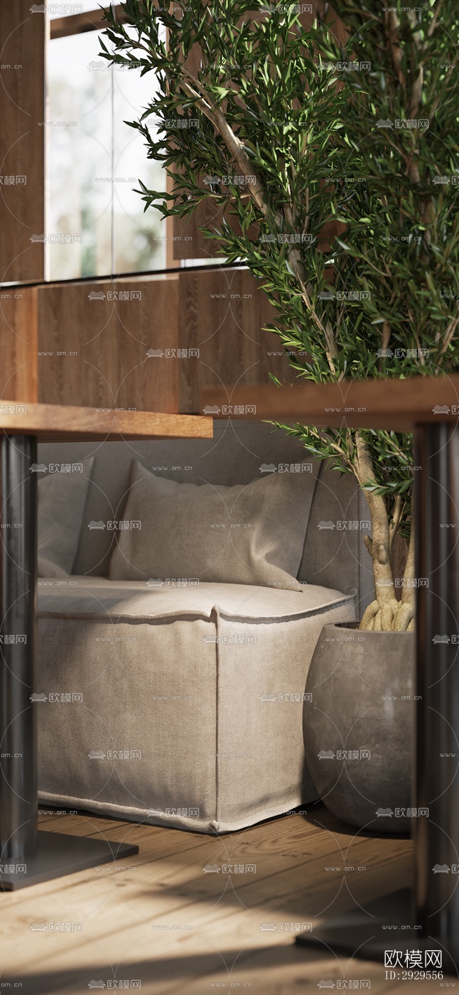 工业风西餐厅效果图下载（渲染图10）