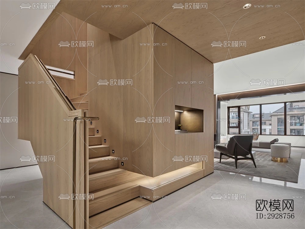 现代平层效果图下载（渲染图14）