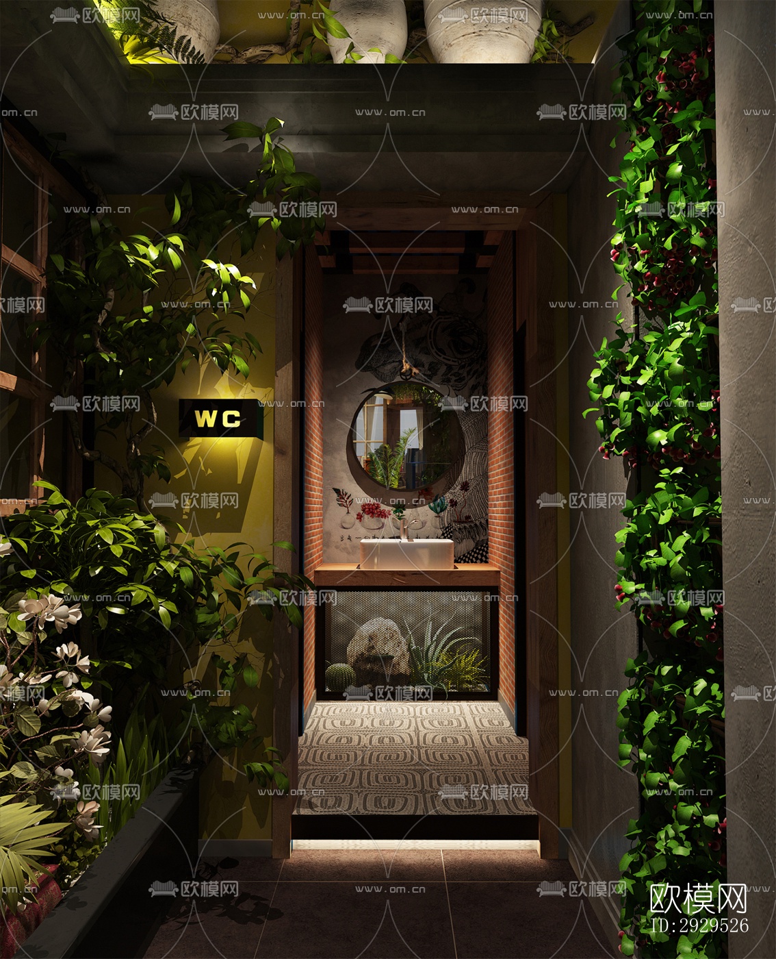 东南亚西餐厅效果图下载（渲染图7）