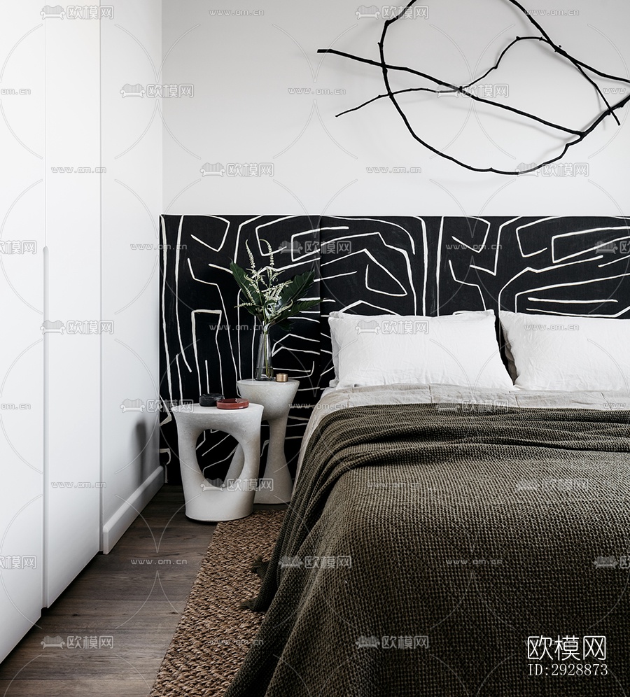 现代平层效果图下载（渲染图10）