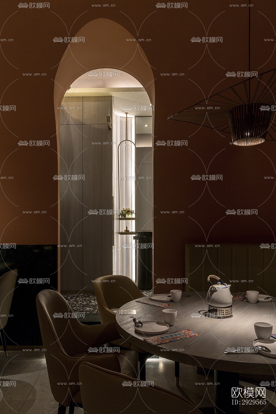 现代西餐厅效果图下载（渲染图5）