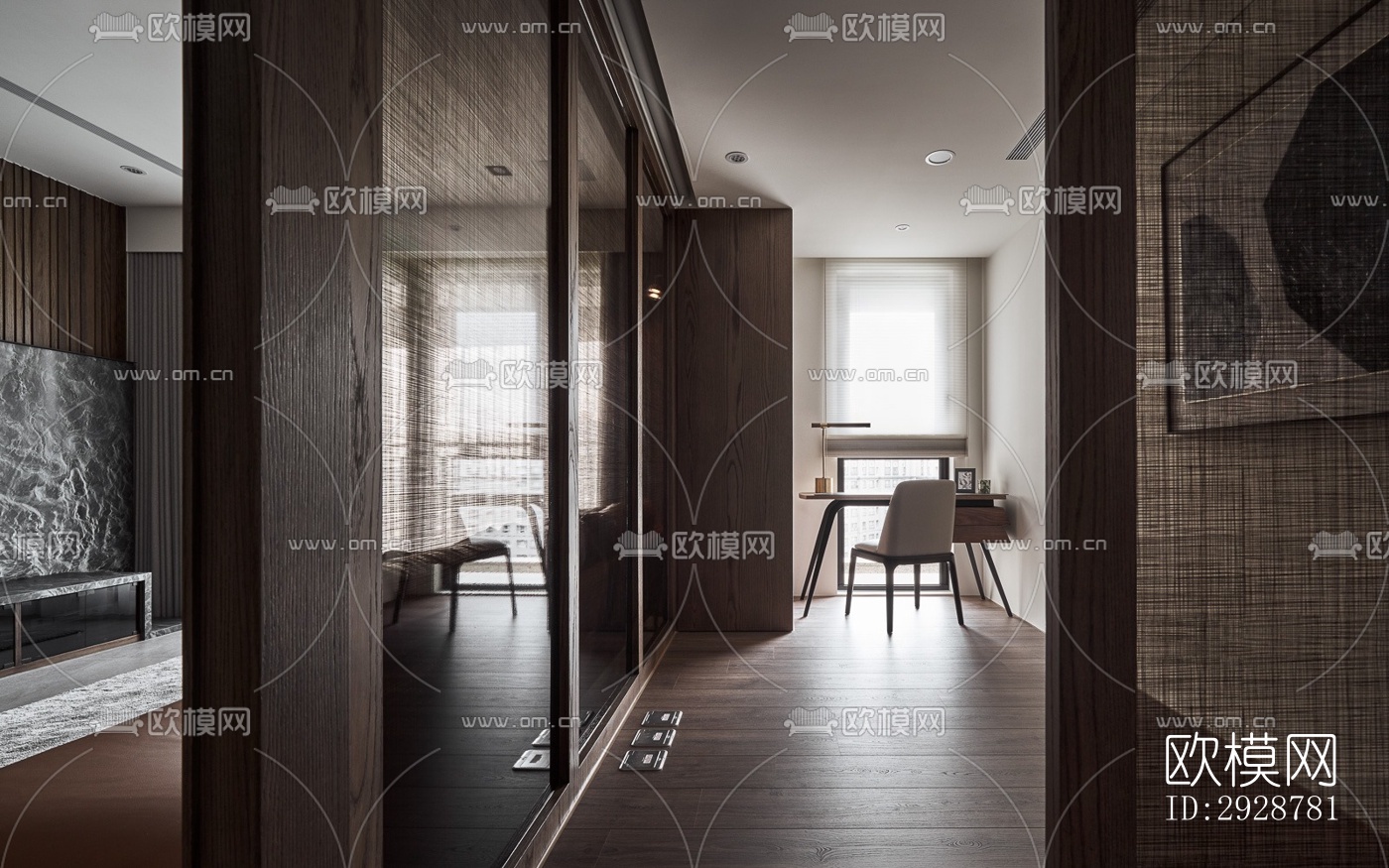 现代平层效果图下载（渲染图9）