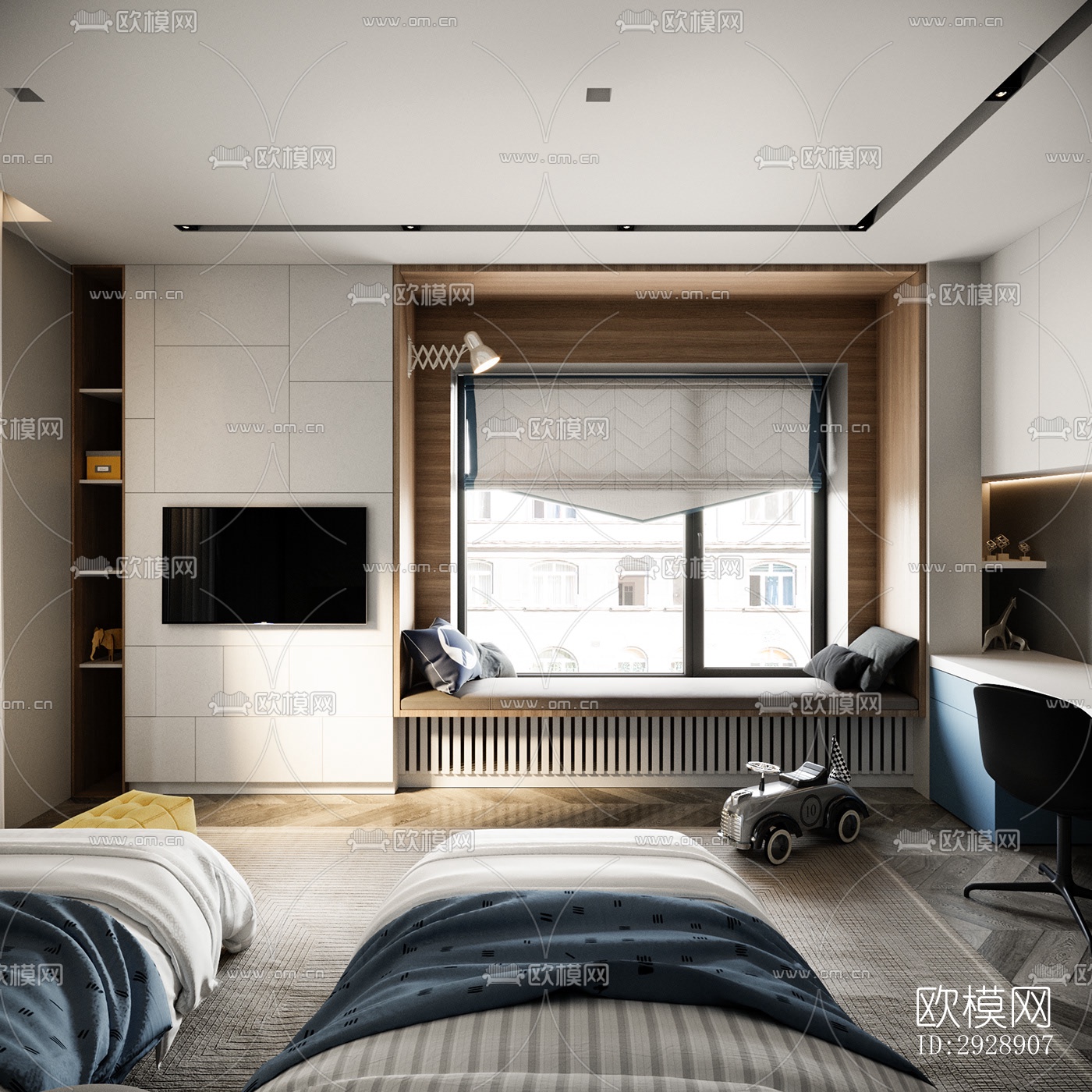 现代平层效果图下载（渲染图4）