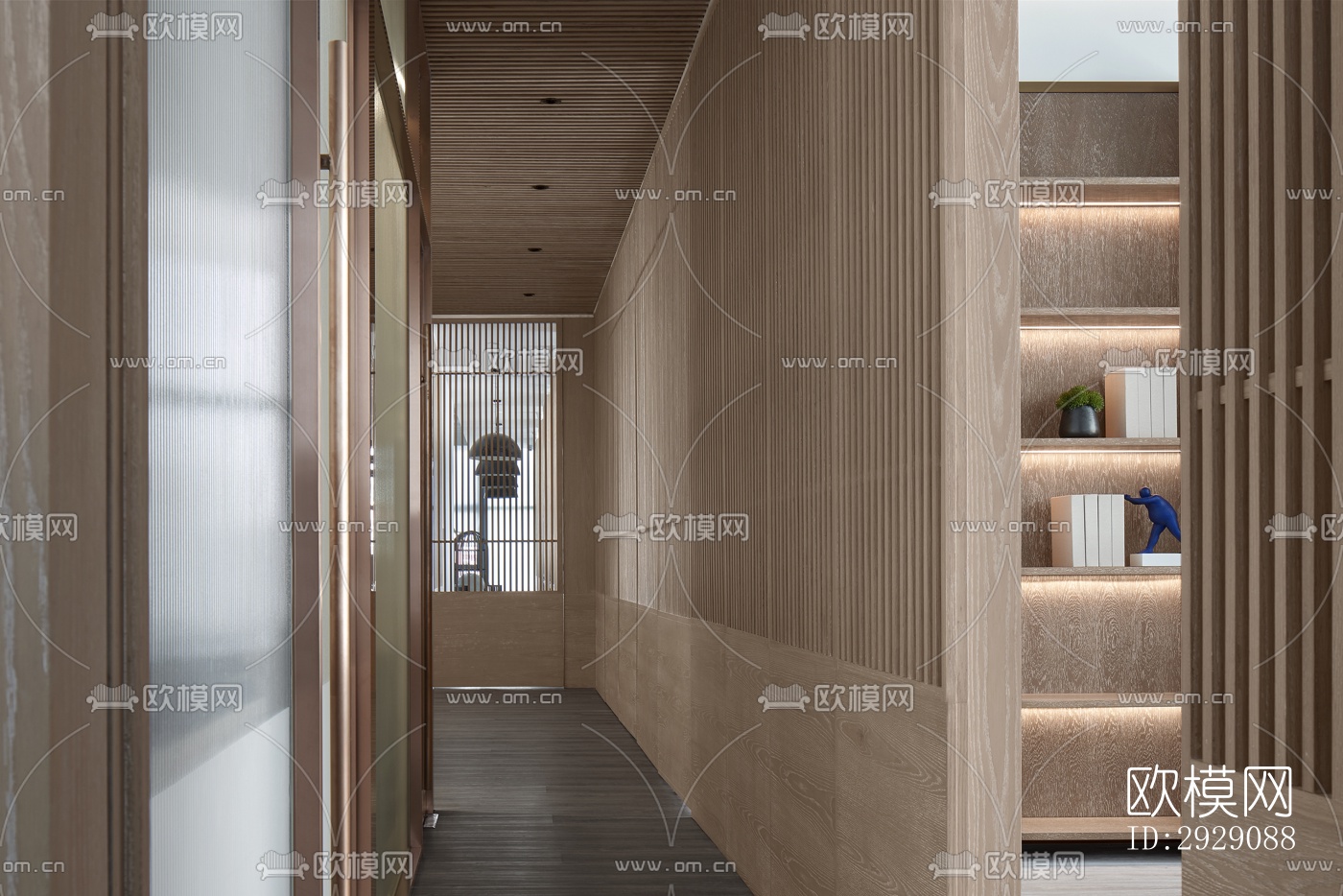 新中式办公区效果图下载（渲染图8）