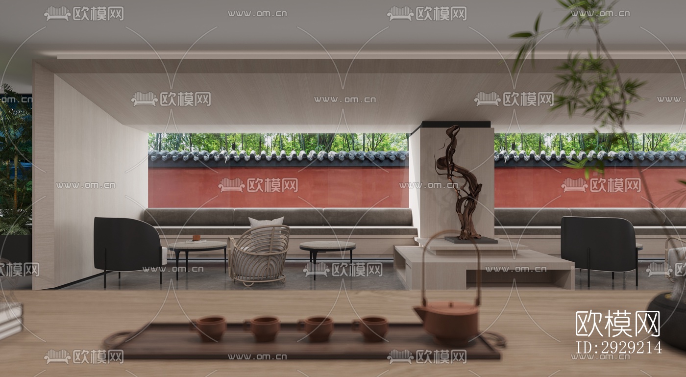 现代商务大堂效果图下载（渲染图2）