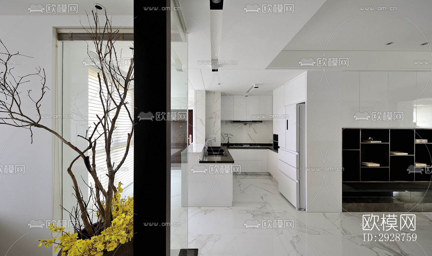 现代平层效果图下载（渲染图10）