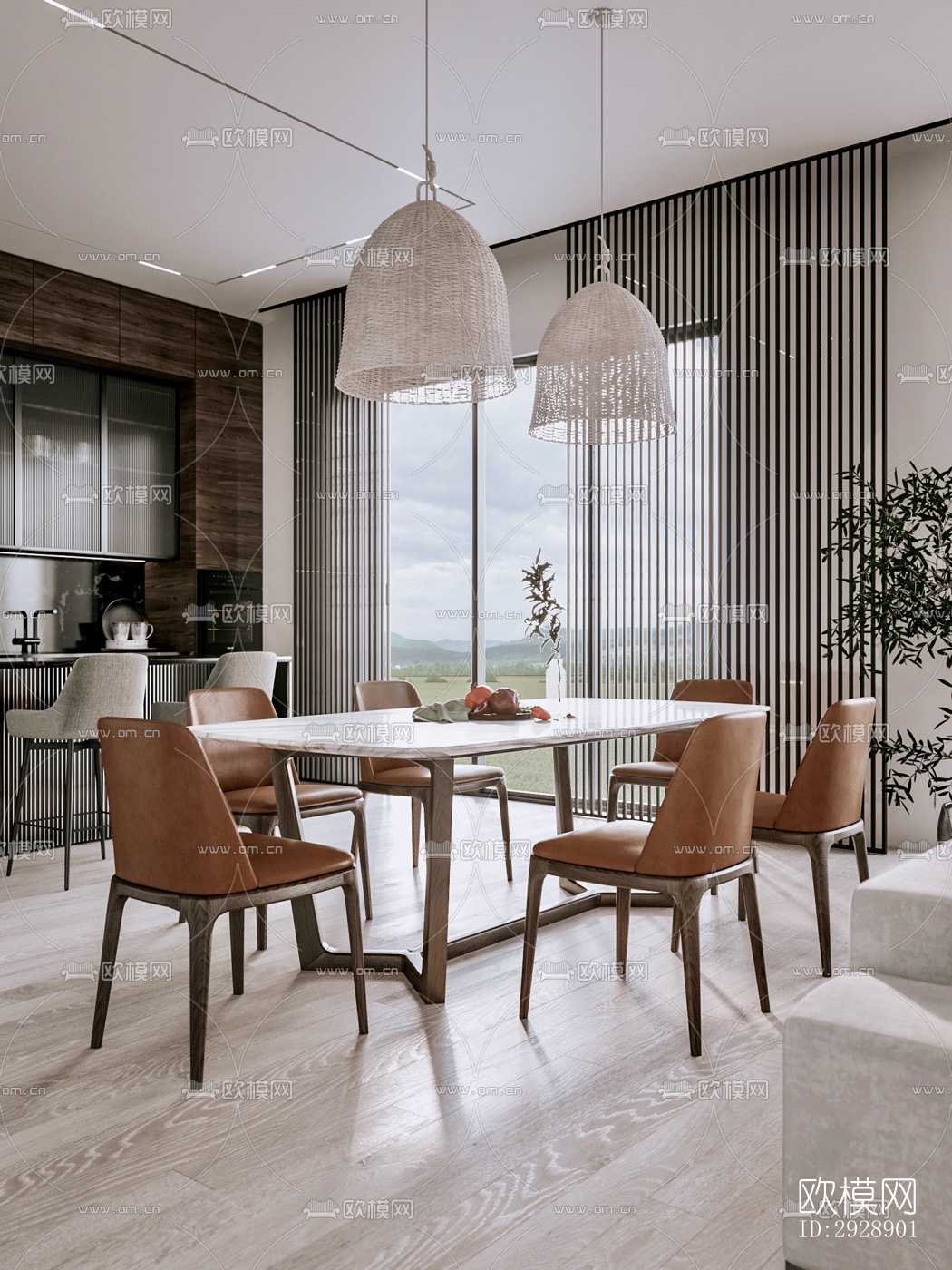 现代平层效果图下载（渲染图12）