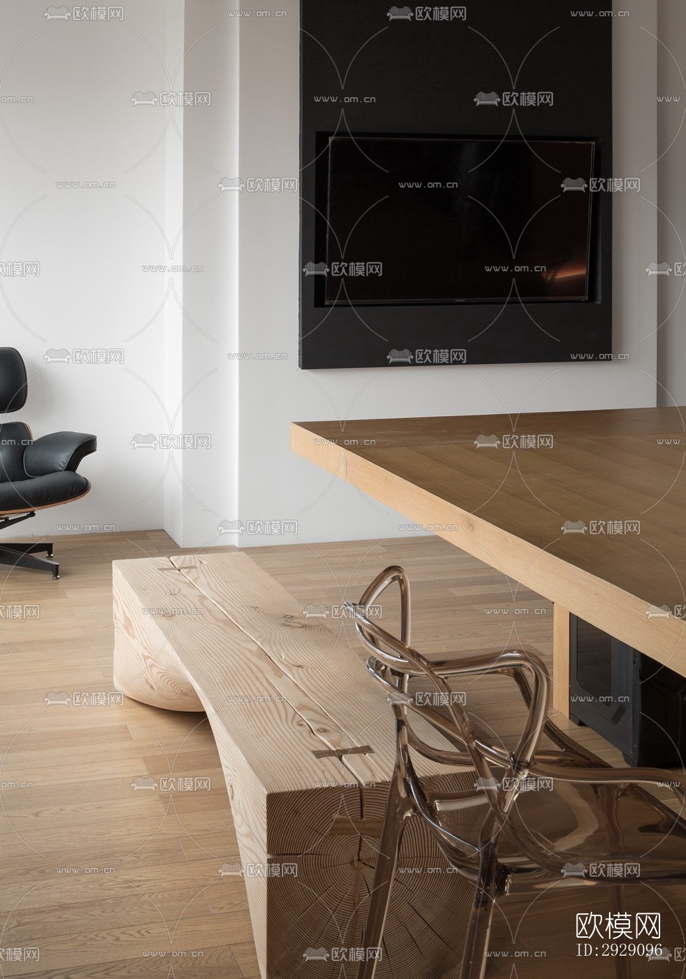 现代办公区效果图下载（渲染图4）