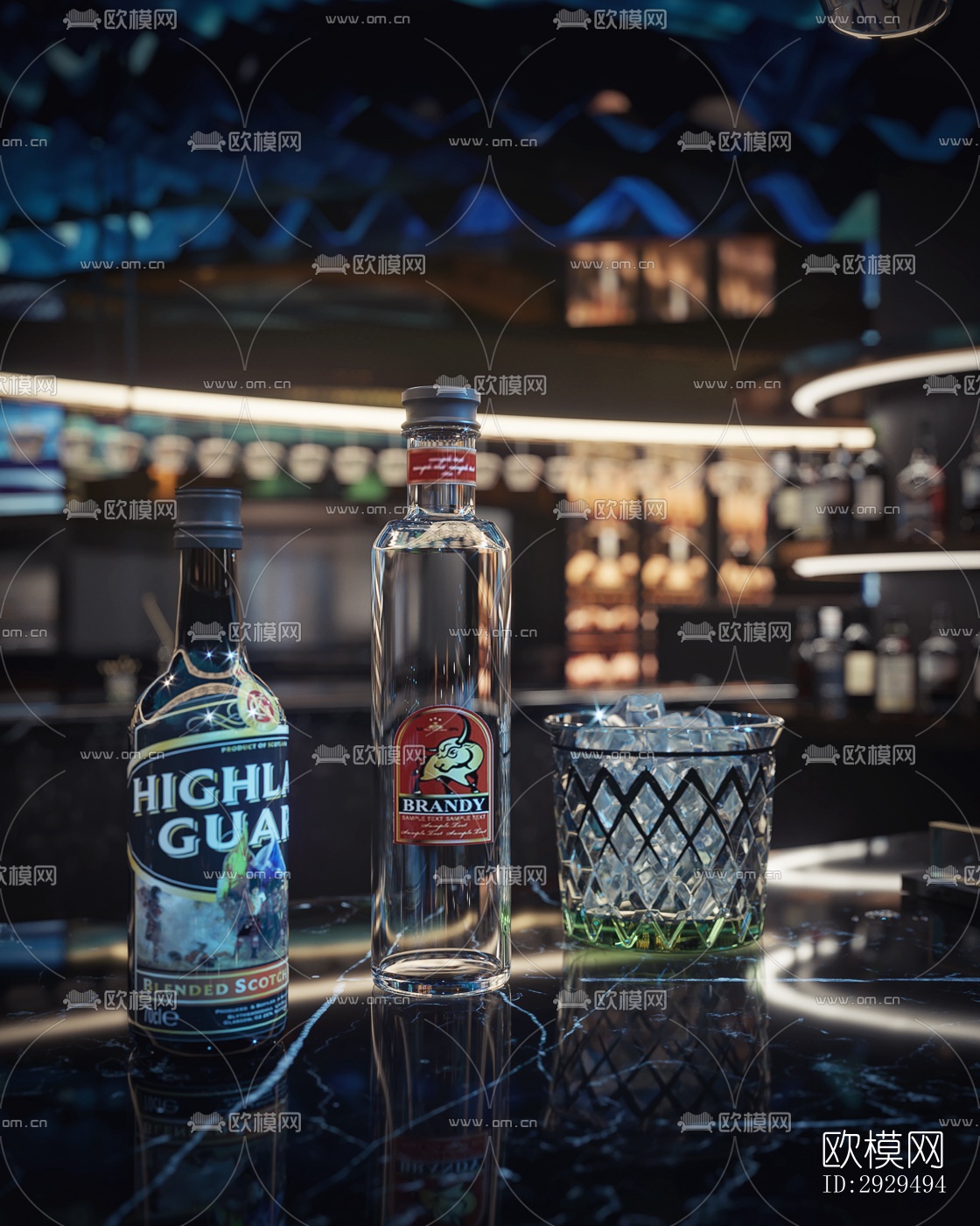 高级灰火锅烤肉效果图下载（渲染图10）