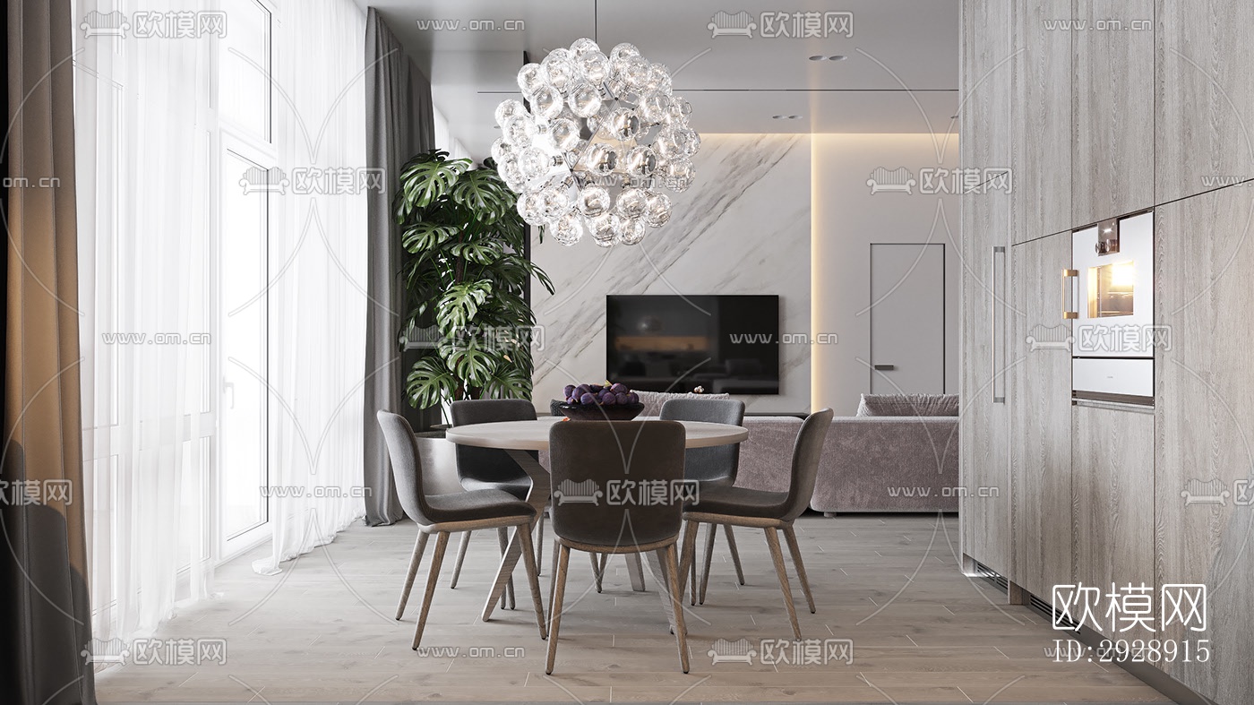 现代平层效果图下载（渲染图11）