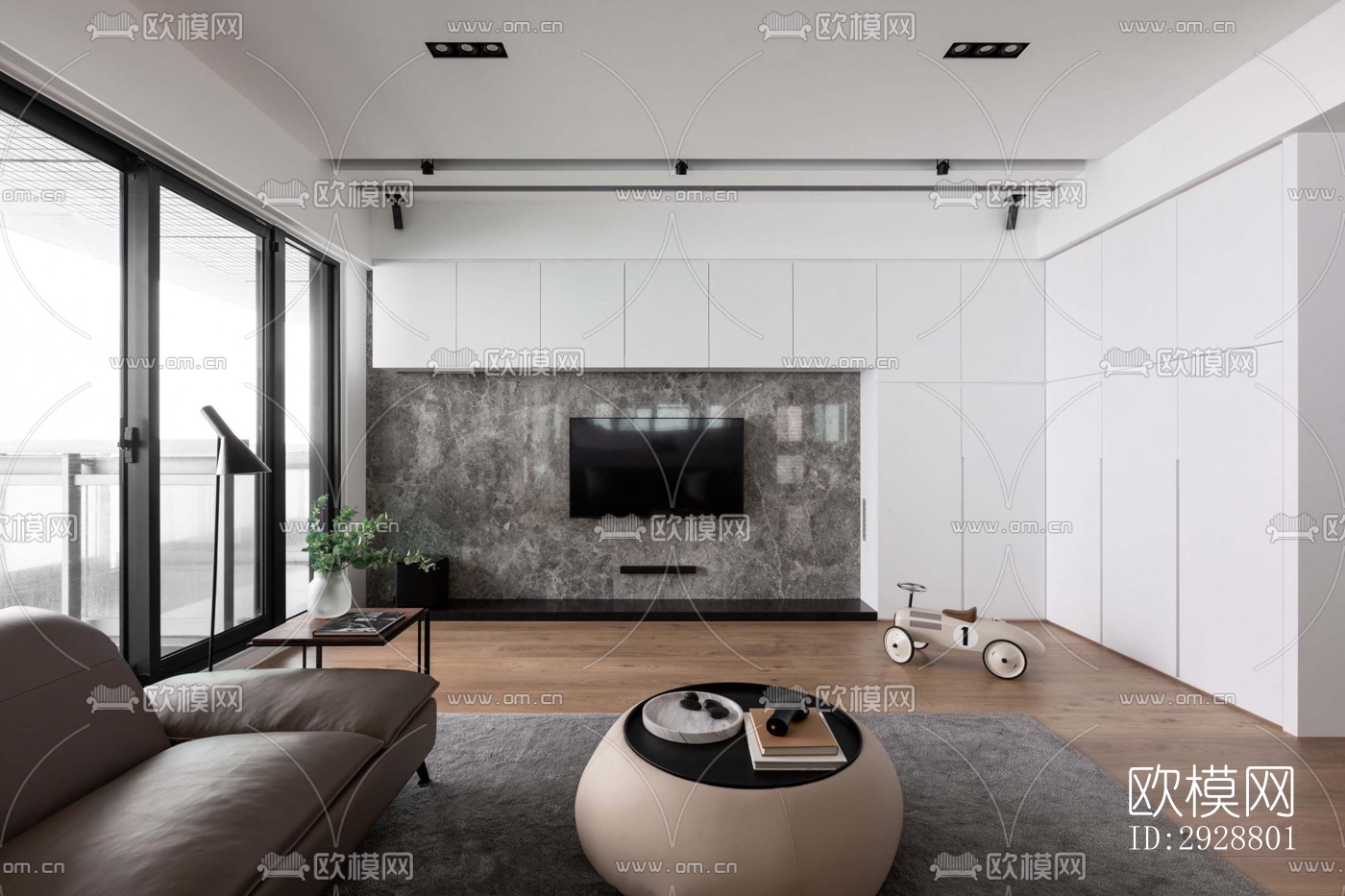 现代平层效果图下载（渲染图7）