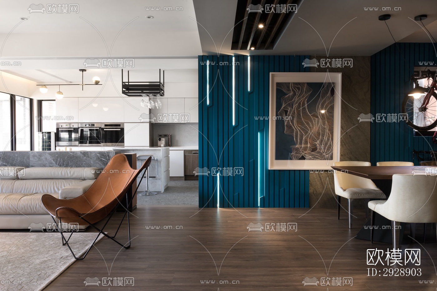 现代平层效果图下载（渲染图18）