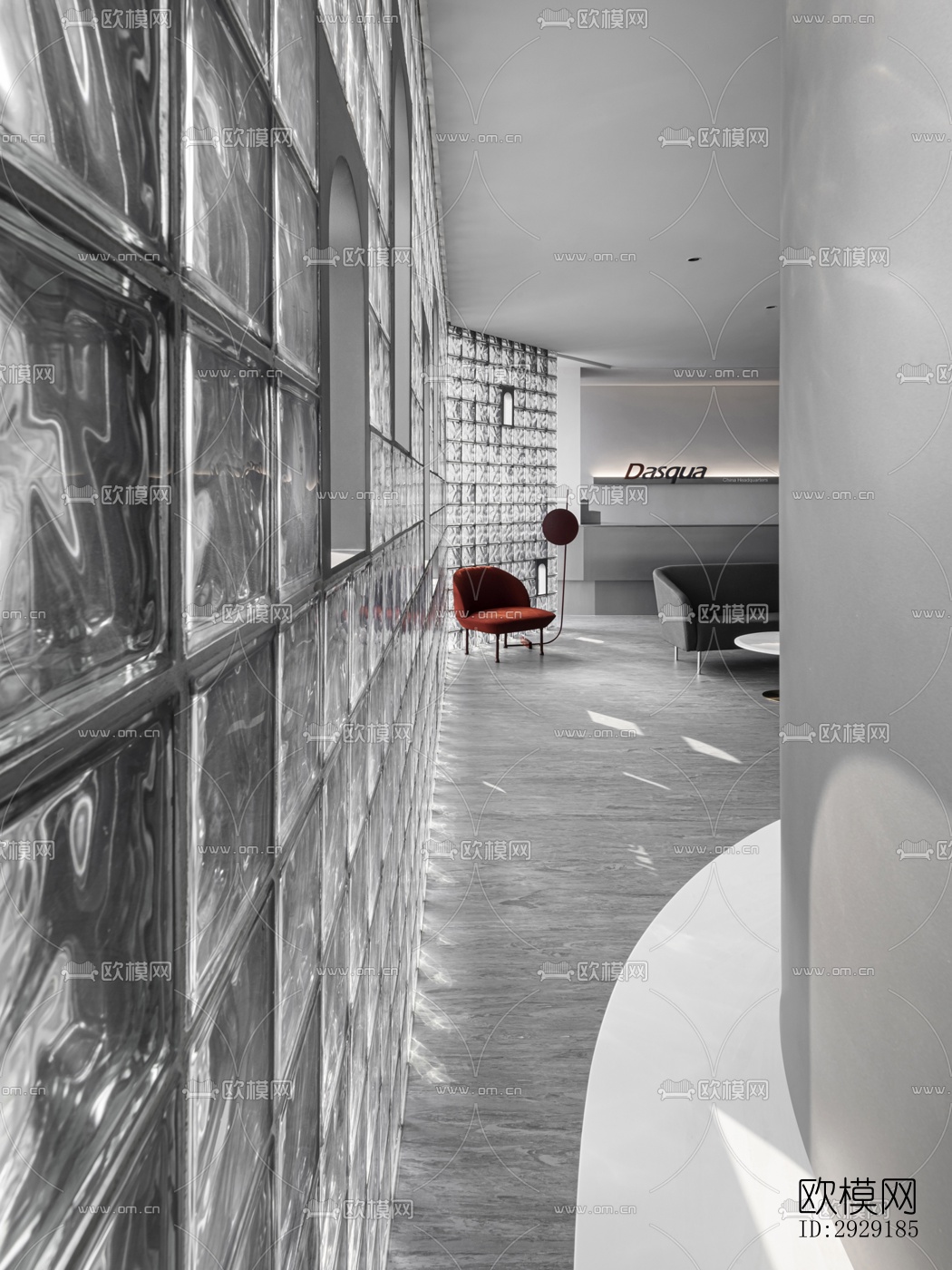 高级灰办公区效果图下载（渲染图8）