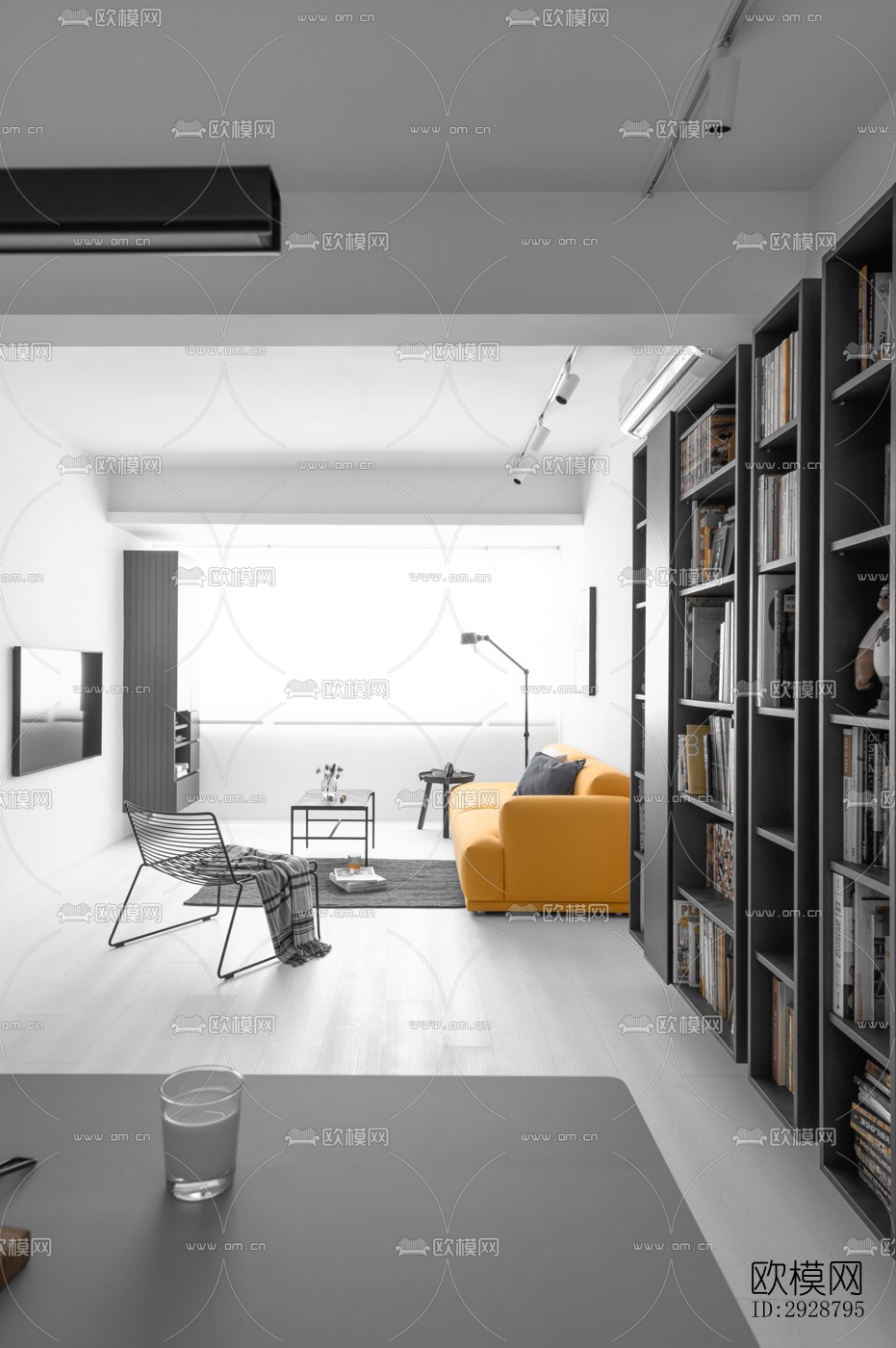 现代平层效果图下载（渲染图6）