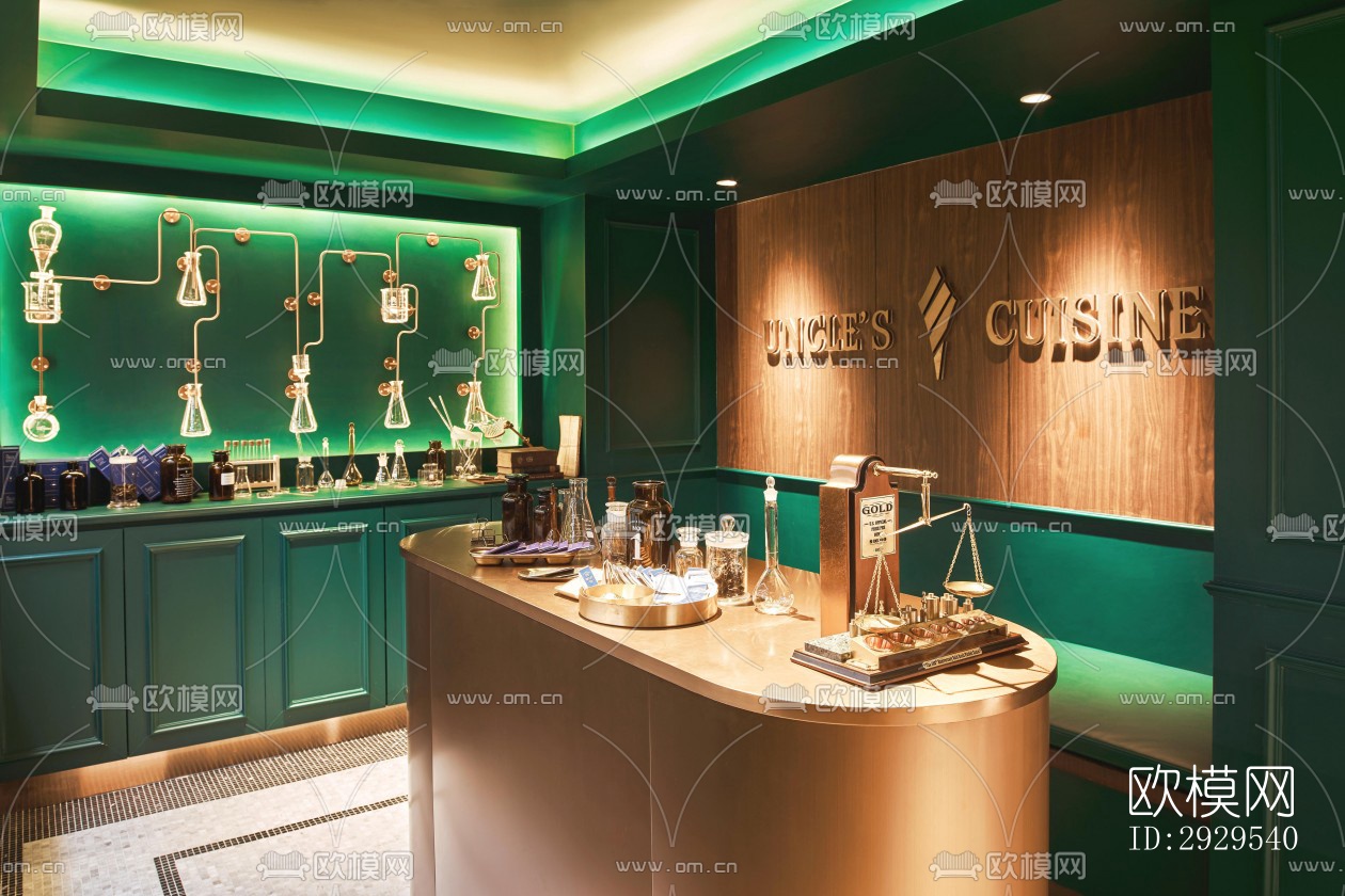 后现代西餐厅效果图下载（渲染图6）