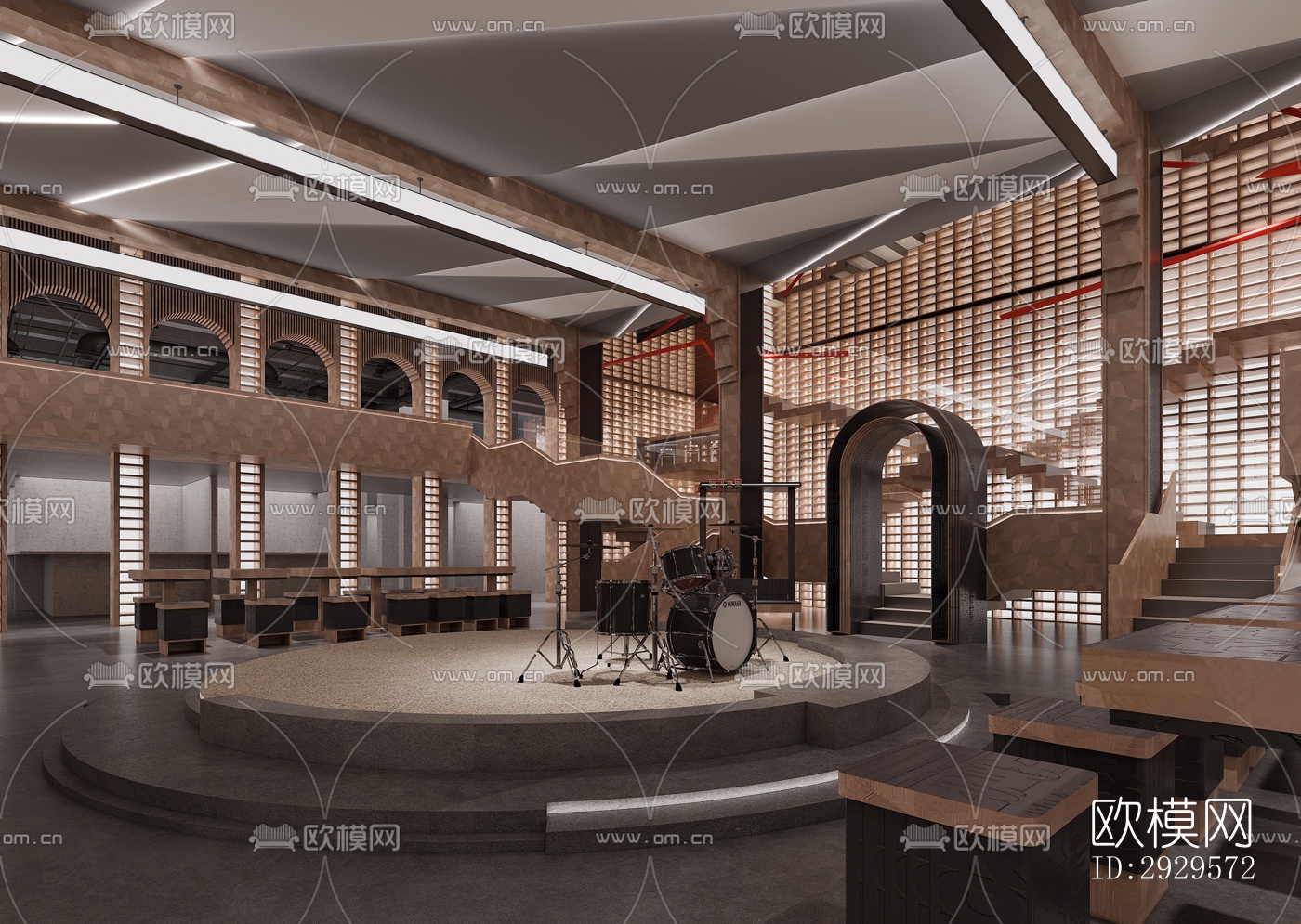 现代西餐厅效果图下载（渲染图8）