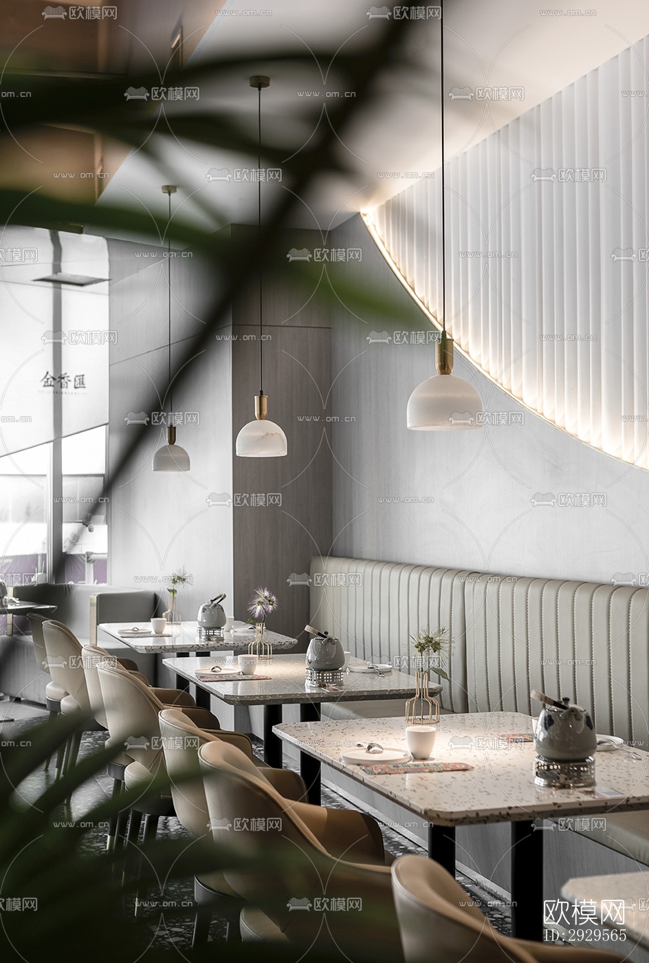 现代西餐厅效果图下载（渲染图11）