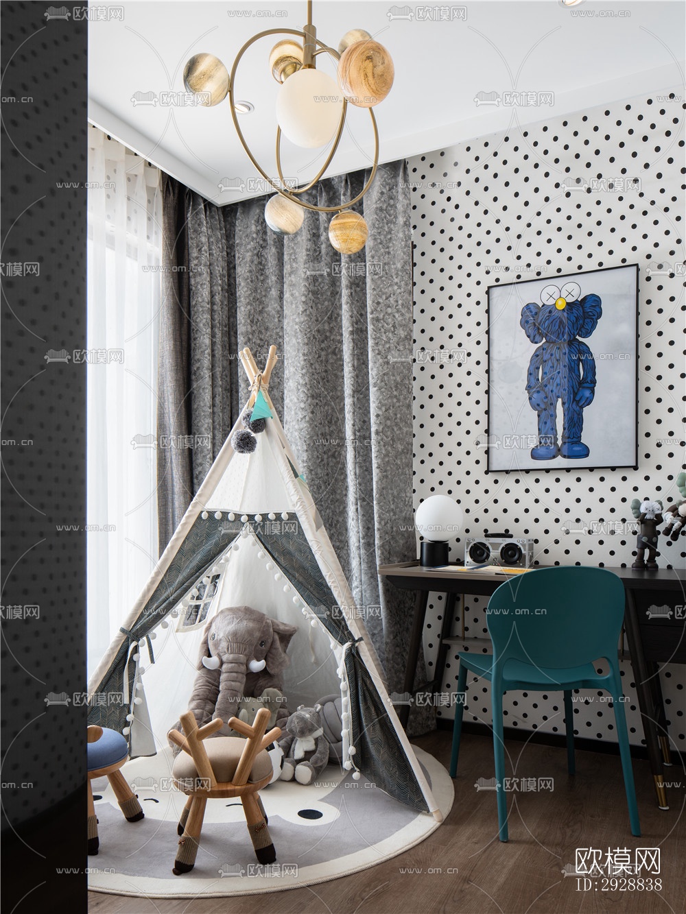 现代平层效果图下载（渲染图7）