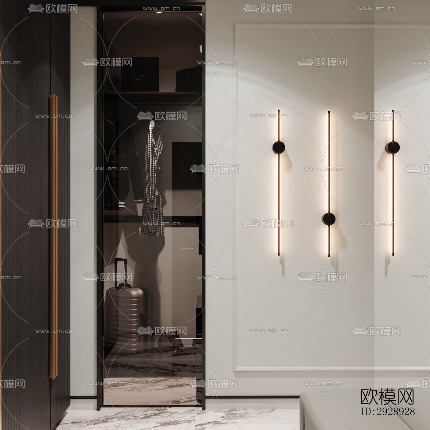 美式平层效果图下载（渲染图2）