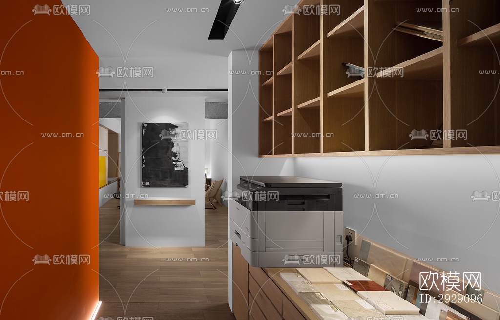 现代办公区效果图下载（渲染图3）