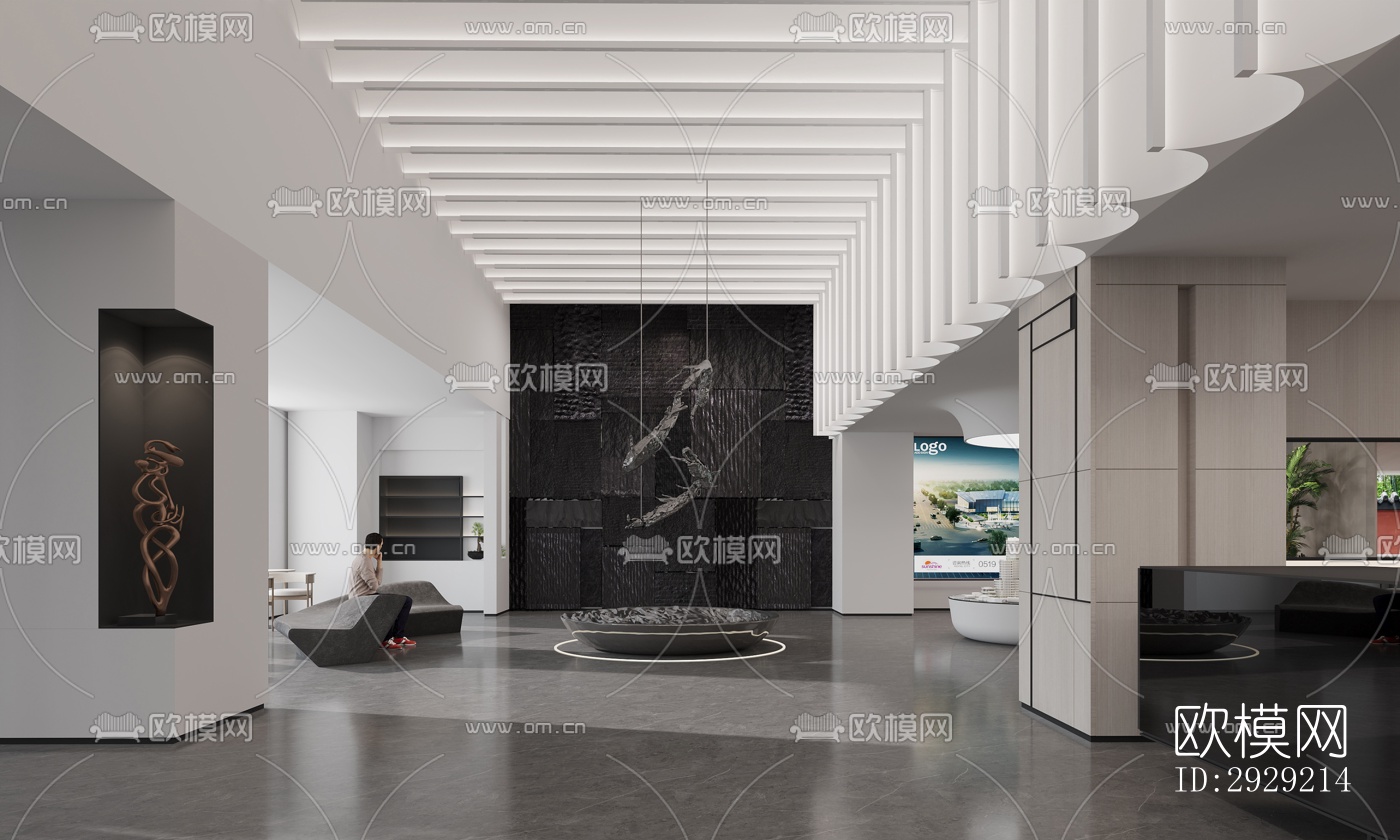 现代商务大堂效果图下载（渲染图5）