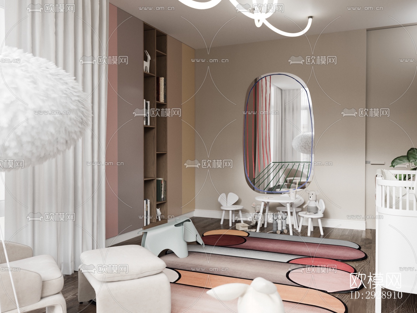 现代平层效果图下载（渲染图6）