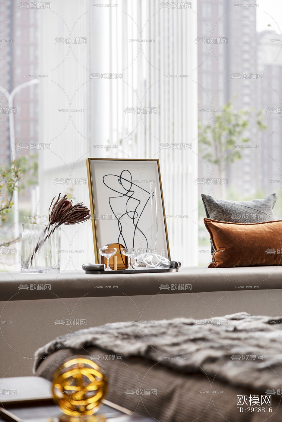 现代平层效果图下载（渲染图3）