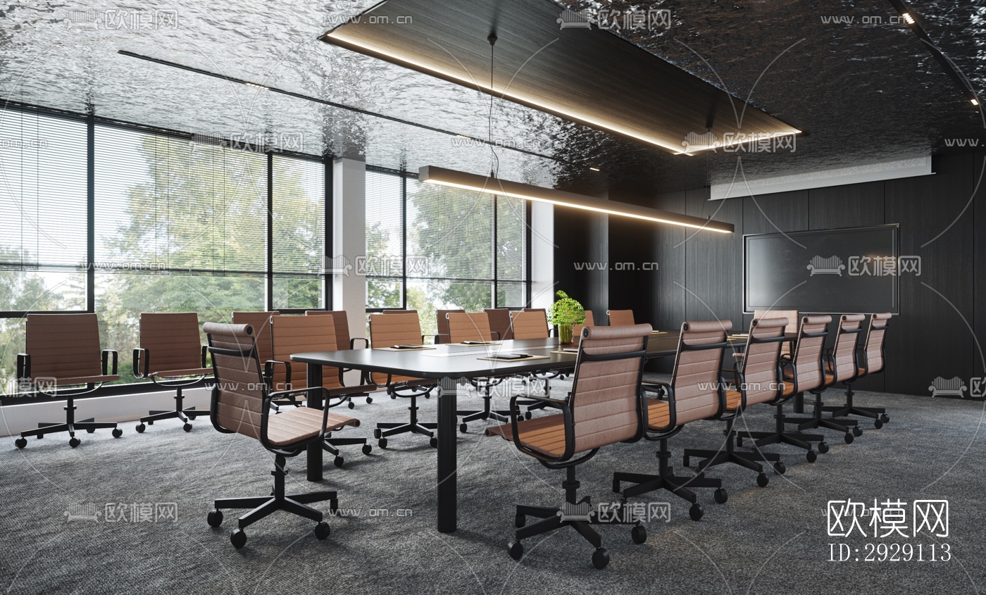 现代办公区效果图下载（渲染图6）