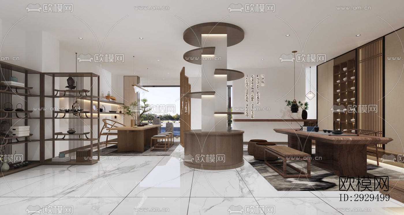 新中式茶馆效果图下载（渲染图8）