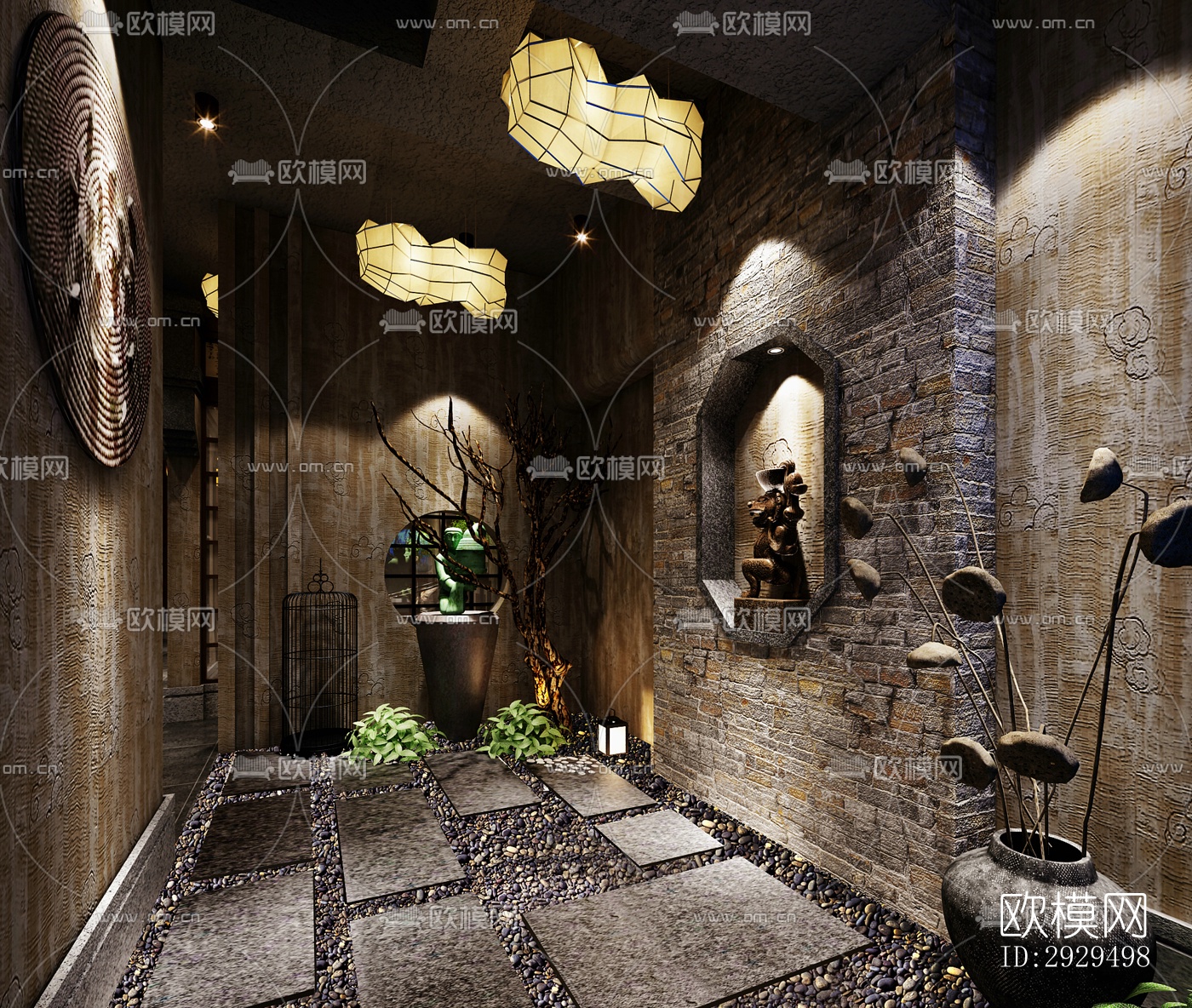 新中式茶馆效果图下载（渲染图8）