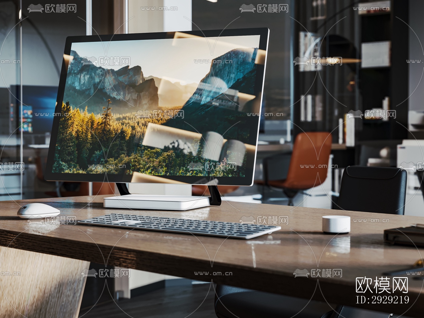 现代经理室效果图下载（渲染图7）