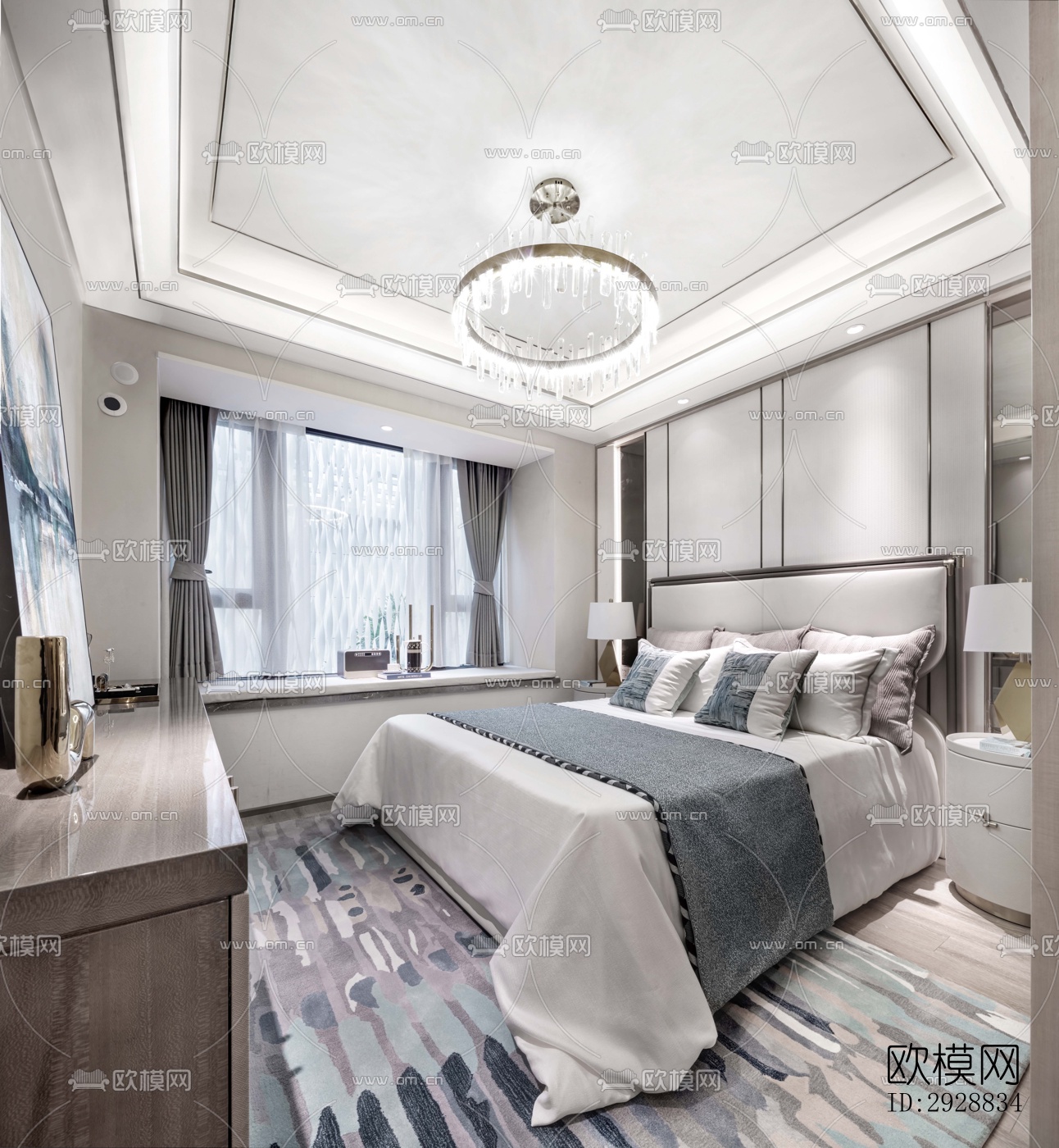 现代平层效果图下载（渲染图4）