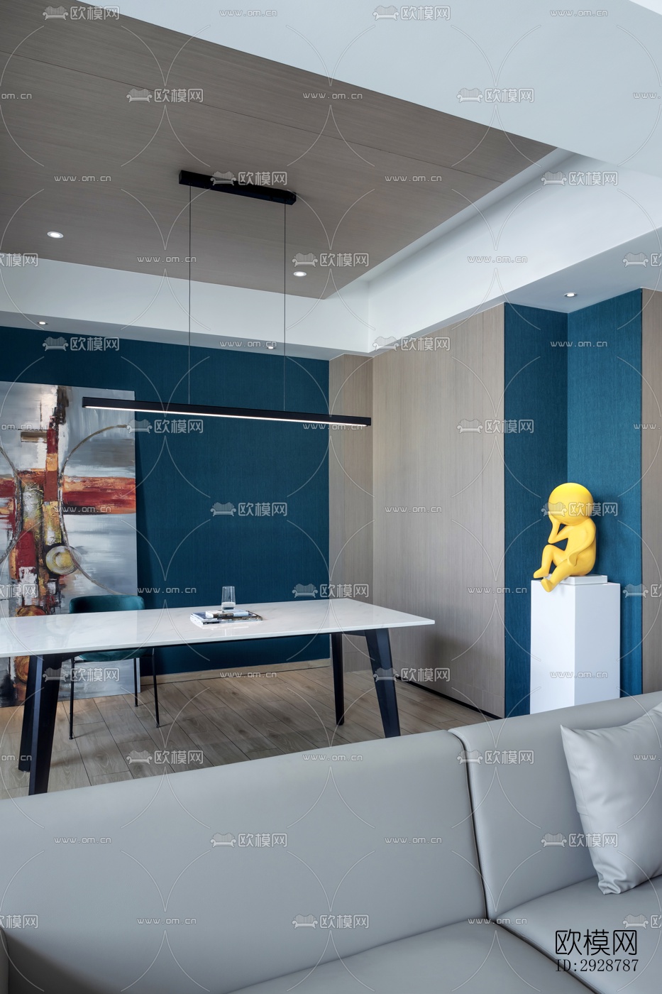 现代平层效果图下载（渲染图13）