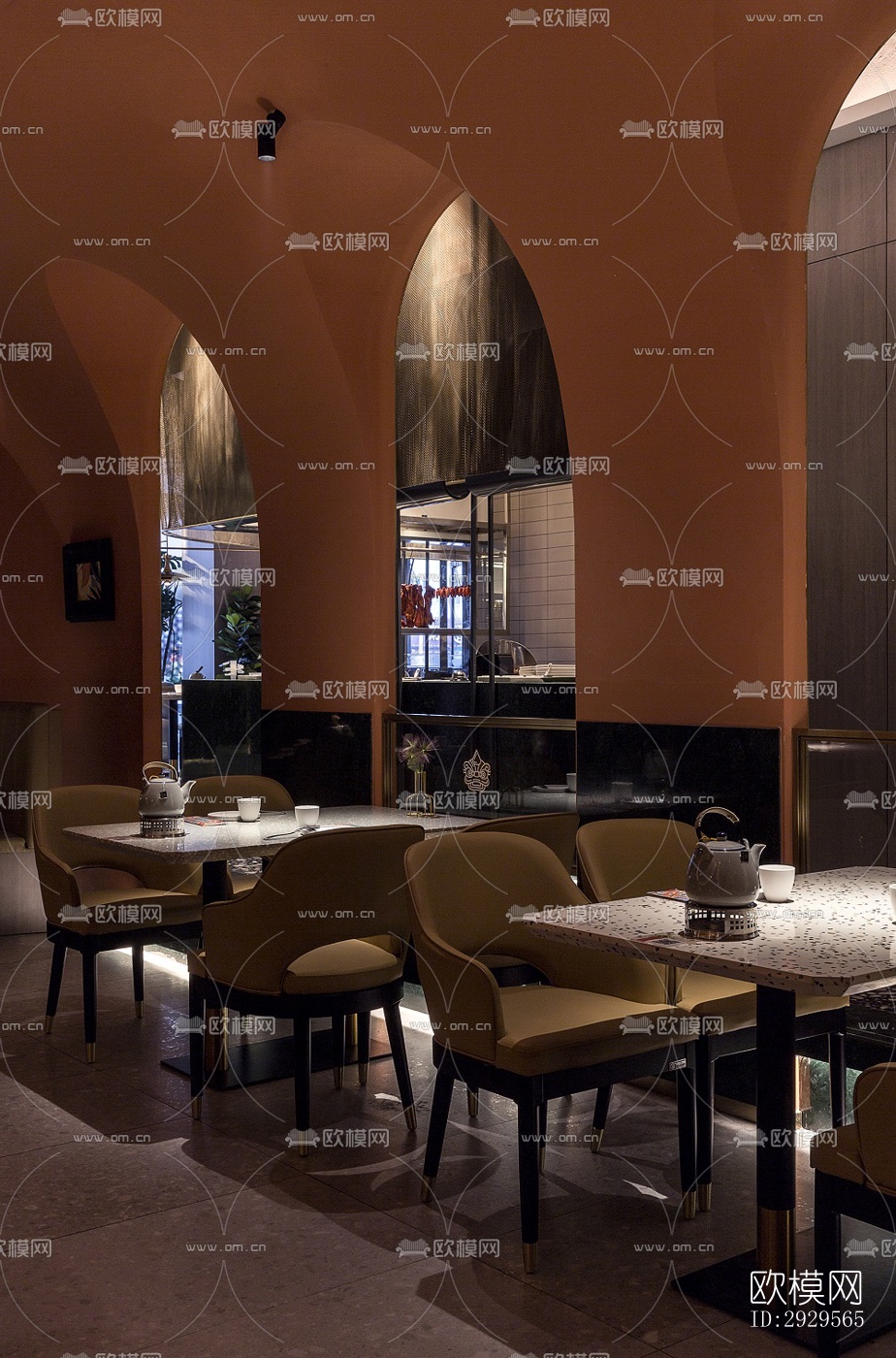 现代西餐厅效果图下载（渲染图6）