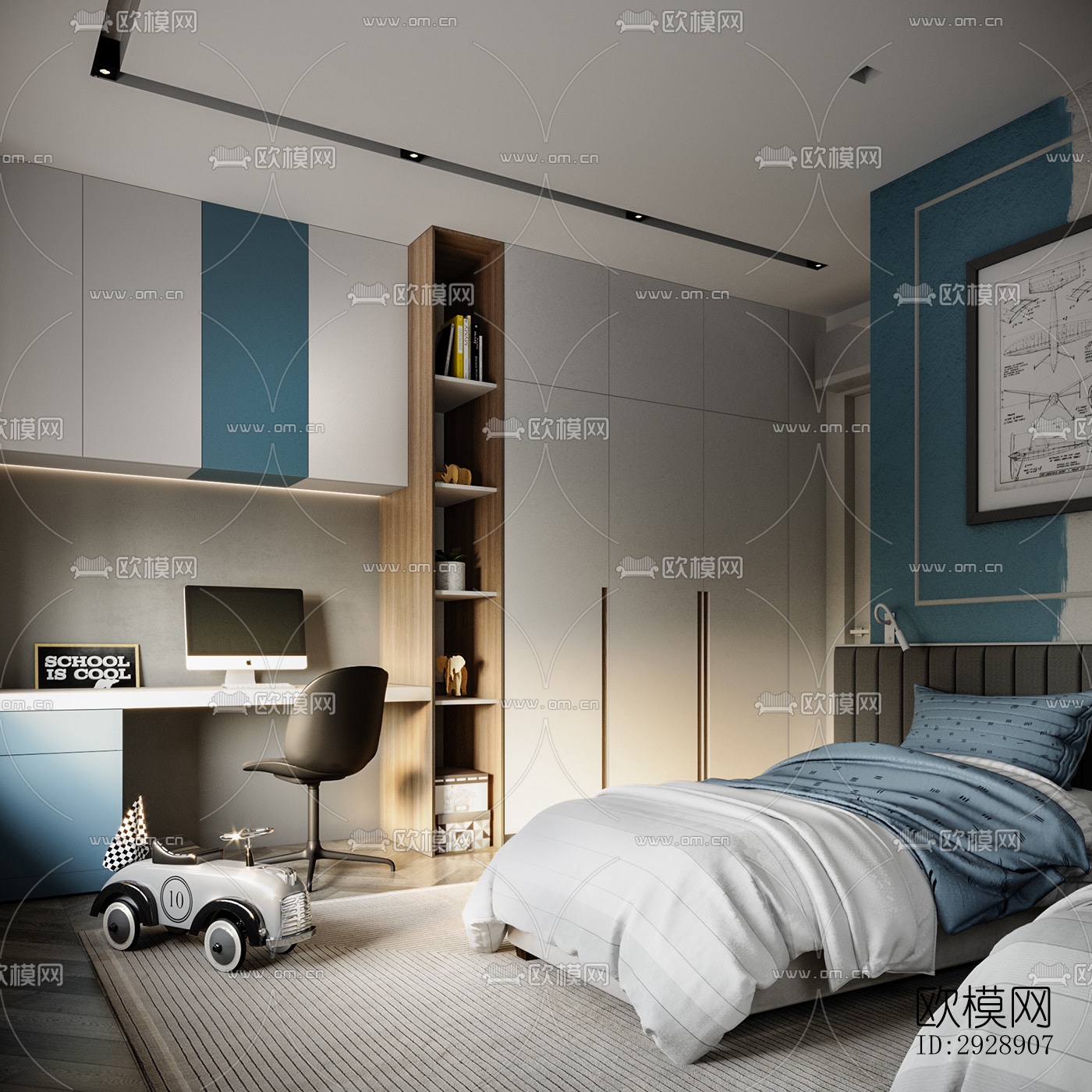 现代平层效果图下载（渲染图5）