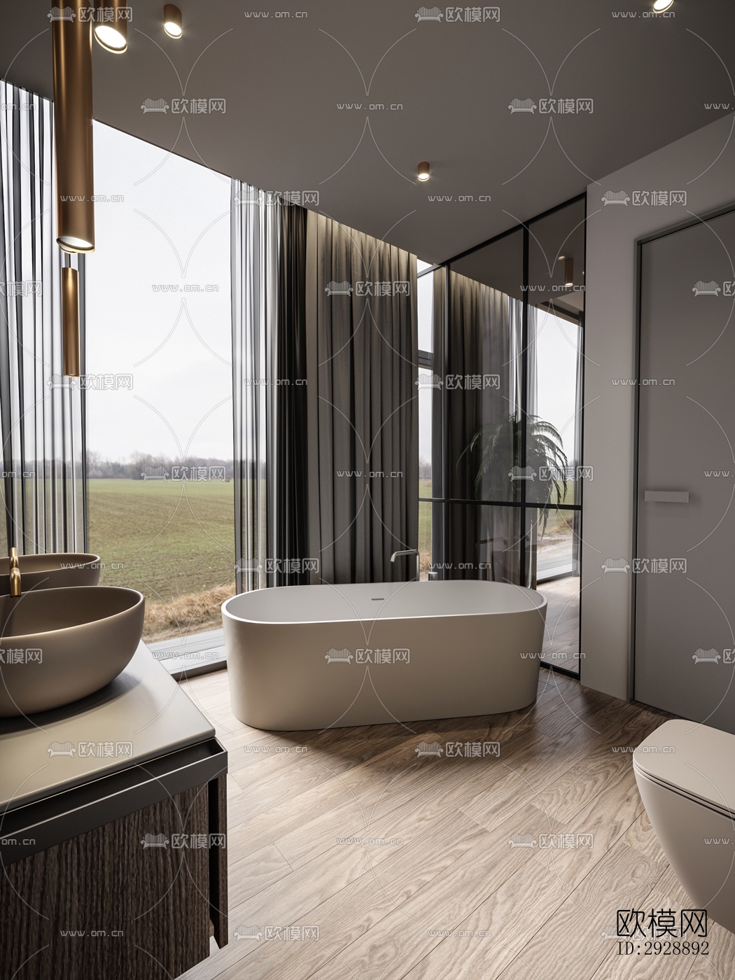 现代平层效果图下载（渲染图2）