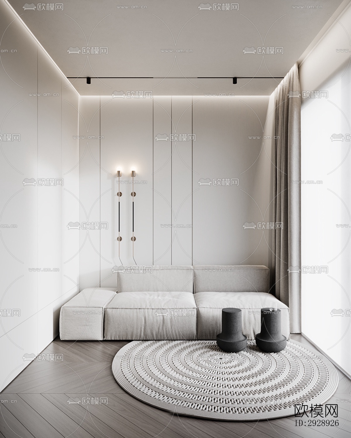 现代平层效果图下载（渲染图3）