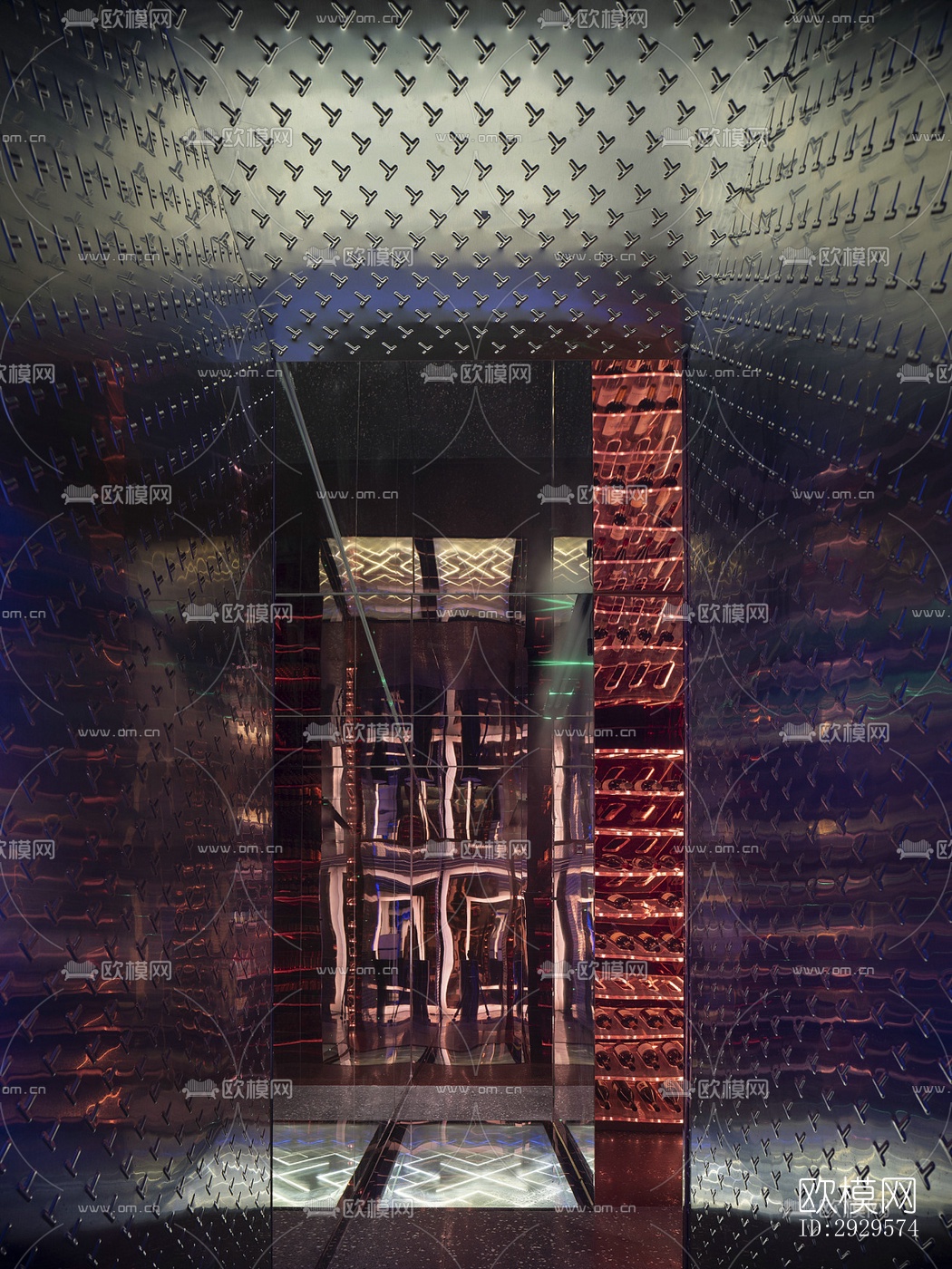 高级灰西餐厅效果图下载（渲染图12）