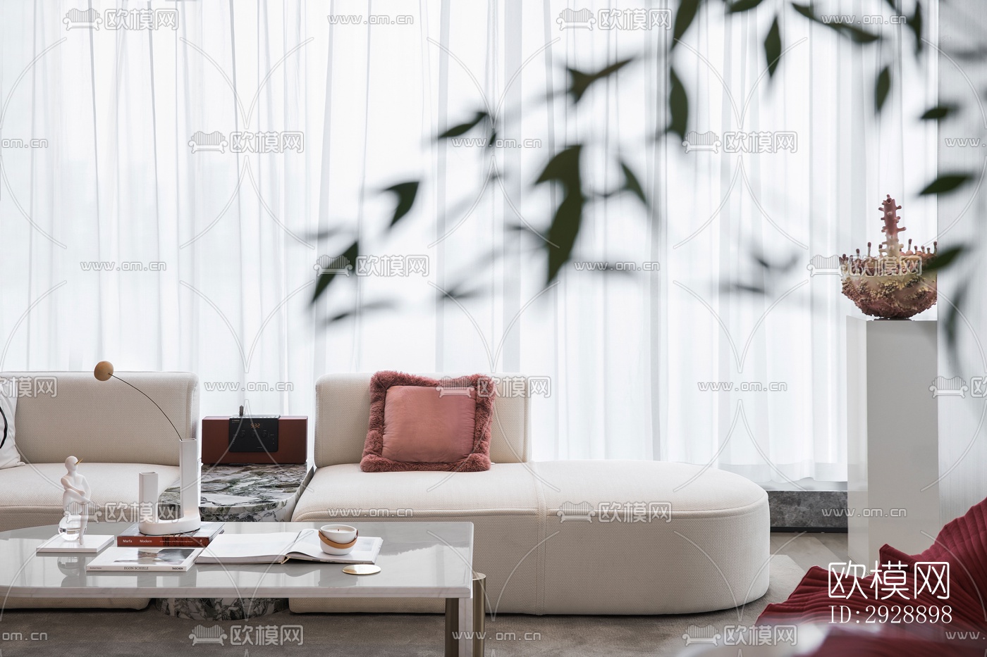 现代平层效果图下载（渲染图12）